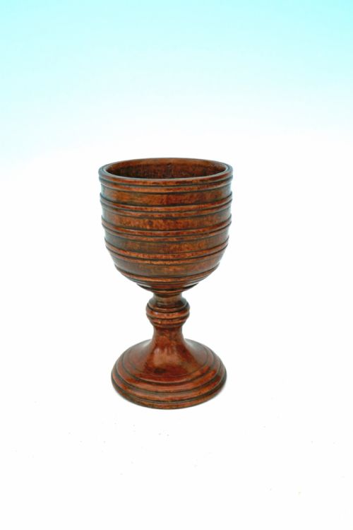 early treen 18thc 19thc fruitwood turned drinking goblet english c1780c1800 - CATEGORY: ANTIQUE MISCELLANEOUS - DATED 18TH CENTURY