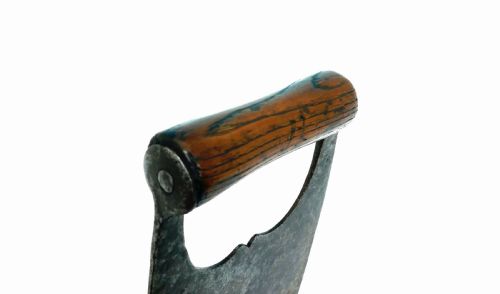 ANTIQUE 19THC METALWARE ASH HANDLED HERB CHOPPER WELSH C186080 - ADDITIONAL PHOTO 2