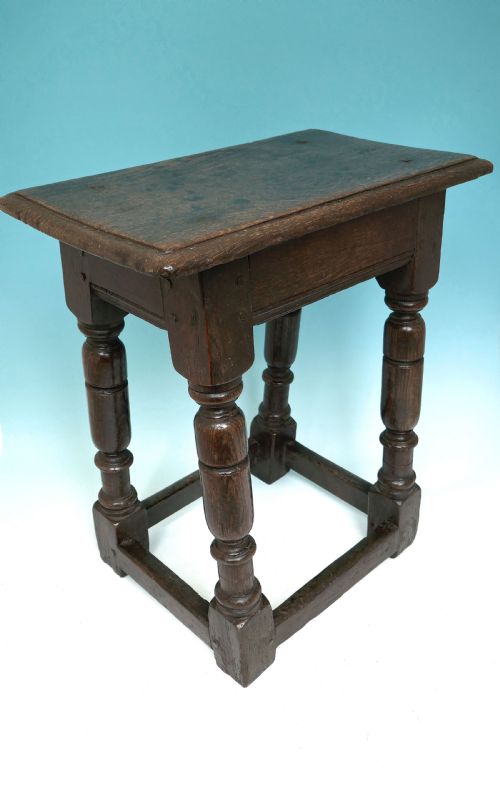 early 17thc oak furniture joyned stool english c162030 - CATEGORY: ANTIQUE STOOLS - DATED 17TH CENTURY