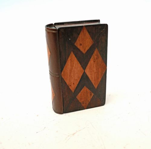 early 19thc treen book vesta with inlaid walnut panels english c182040 - CATEGORY: ANTIQUE MISCELLANEOUS - DATED 19TH CENTURY