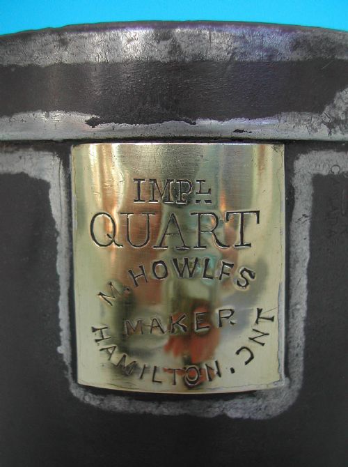 ANTIQUE METALWARE 19THC TOLEWARE QUART GRAIN MEASURE MARKED ONTARIO CANADA C184060 - ADDITIONAL PHOTO 1