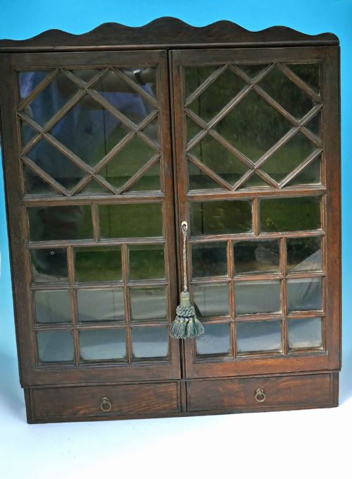 antique 19thc regency stippled pine glazed cupboard english c1820 - CATEGORY: ANTIQUE CABINETS - DATED 19TH CENTURY