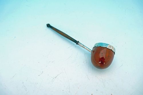 ANTIQUE TREEN 18THC SILVER RIMMED TODDY LADLE ENGRAVED W O SKINNER SCOTTISH C177090 - ADDITIONAL PHOTO 1