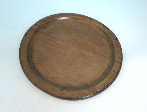 ANTIQUE TREEN 18THC SYCAMORE RAISED BROAD RIM PLATTER ENGLISH C178090 - ADDITIONAL PHOTO 2