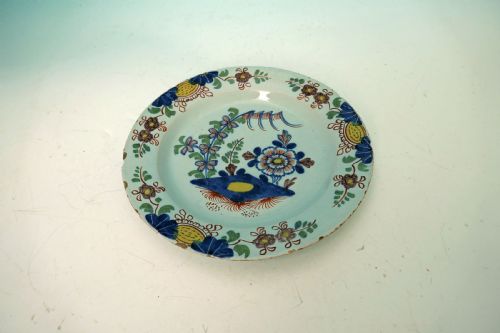 ANTIQUE 18THC ENGLISH POLYCHROME DELFTWARE SINGLE PLATE ENGLISH C175070 - ADDITIONAL PHOTO 2
