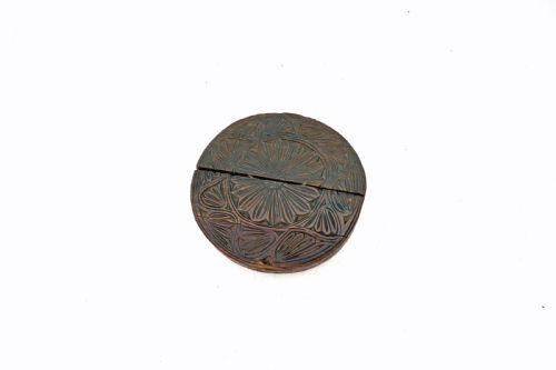 ANTIQUE TREEN 18THC POCKET BOXED COMB WITH ATTRACTIVE FLORAL DECOR SCANDINAVIAN C177090 - ADDITIONAL PHOTO 1