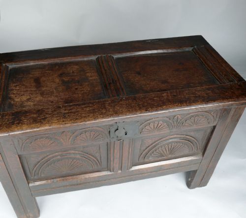ANTIQUE 17THC OAK FURNITURE JOYNED PANELLED COFFER ENGLISH C164060 - ADDITIONAL PHOTO 1