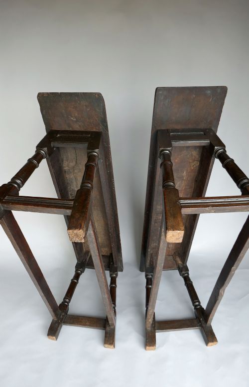 ANTIQUE EARLY ENGLISH FURNITURE 17THC PAIR OF OAK JOYNED BENCHES ENGLISH C162040 - ADDITIONAL PHOTO 5