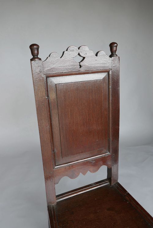 ANTIQUE OAK COUNTRY FURNITURE 17THC PAIR OF JOYNED OAK SIDE CHAIRS ENGLISH C168090 - ADDITIONAL PHOTO 3