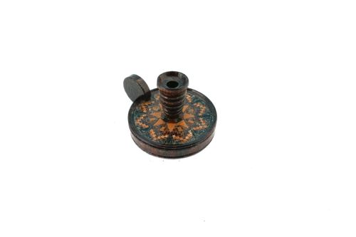 antique 19thc treen miniature tunbridge ware chamberstick english c1840 60 - CATEGORY: ANTIQUE LIGHTING - DATED 19TH CENTURY