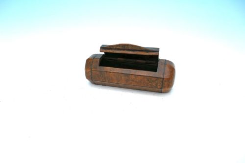 antique 19thc treen burr amboyna tortoiseshell octagonal snuff box english french c184060 - CATEGORY: ANTIQUE BOXES - DATED 19TH CENTURY