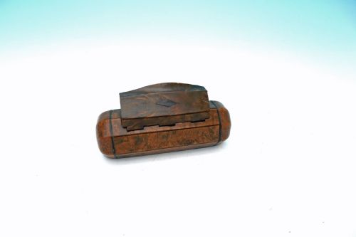 ANTIQUE 19THC TREEN BURR AMBOYNA TORTOISESHELL OCTAGONAL SNUFF BOX ENGLISH FRENCH C184060 - ADDITIONAL PHOTO 2