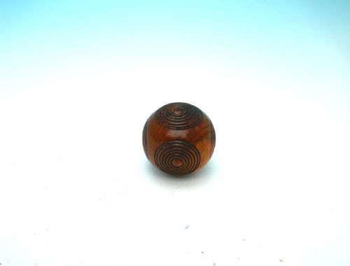 ANTIQUE TREEN 19THC YEW WOOD PUZZLE BALL SNUFF BOX ENGLISH C182040 - ADDITIONAL PHOTO 3