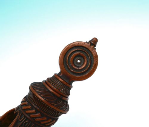 ANTIQUE TREEN EARLY 19THC BOXWOOD ALPINE SCREW TYPE POCKET NUTCRACKER SWISS FRENCH C180020 - ADDITIONAL PHOTO 2