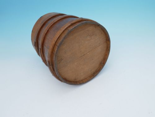 ANTIQUE TREEN 19THC OAK COOPERED LIDDED FLOUR BARREL ENGLISH C184060 - ADDITIONAL PHOTO 3