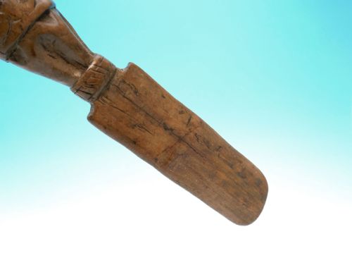 EARLY 19THC TREEN SYCAMORE KITCHEN SPATULA WITH CARVED DECORATION ENGLISH C182040 - ADDITIONAL PHOTO 3