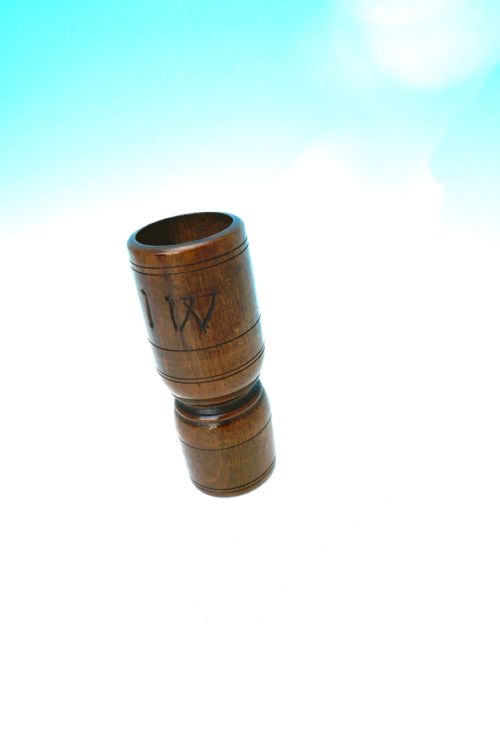 ANTIQUE TREEN 19THC TURNED BEECH DOUBLE SPICE MEASURE INITIALLED I W ENGLISH C184060 - ADDITIONAL PHOTO 1