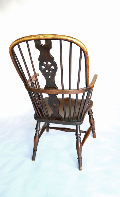 EARLY COUNTRY FURNITURE 19THC HIGH HOOP BACK WINDSOR ARMCHAIR ENGLISH BUCKINGHAMSHIRE C180020 - ADDITIONAL PHOTO 2