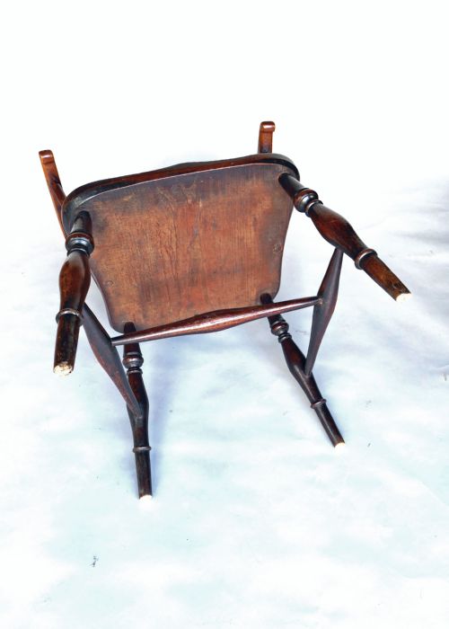 EARLY COUNTRY FURNITURE 19THC HIGH HOOP BACK WINDSOR ARMCHAIR ENGLISH BUCKINGHAMSHIRE C180020 - ADDITIONAL PHOTO 3