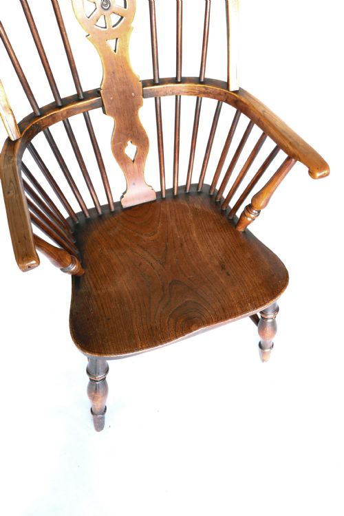 EARLY COUNTRY FURNITURE 19THC HIGH HOOP BACK WINDSOR ARMCHAIR ENGLISH BUCKINGHAMSHIRE C180020 - ADDITIONAL PHOTO 4