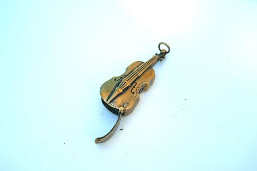 ANTIQUE METALWARE 19THC BRASS VIOLIN VESTA BOX STAMPED WL AD ENGLISH C187090 - ADDITIONAL PHOTO 2