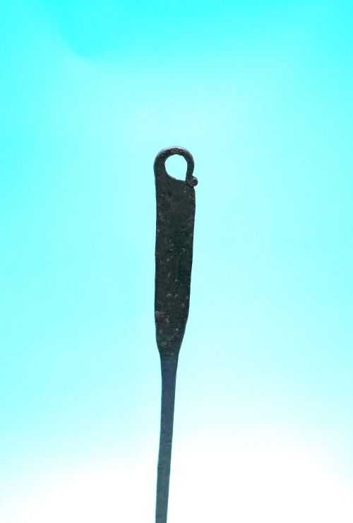 ANTIQUE METALWARE 18THC BRASS IRON PIERCED DAIRY SKIMMER ENGLISH C177090 - ADDITIONAL PHOTO 3