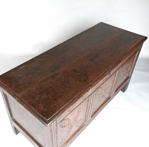 17THC OAK FURNITURE PANELLED JOYNED ENGLISH COFFER C164060 - ADDITIONAL PHOTO 2