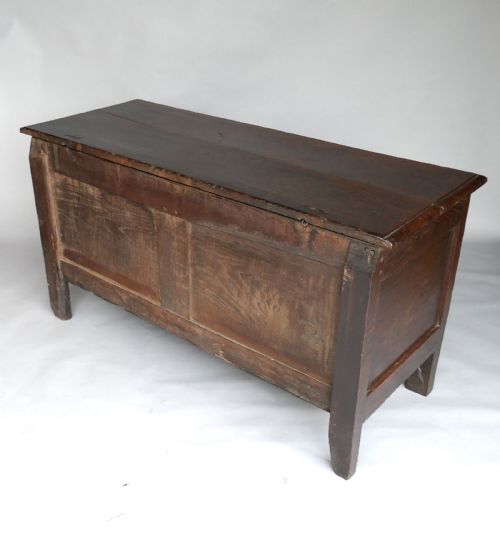 17THC OAK FURNITURE PANELLED JOYNED ENGLISH COFFER C164060 - ADDITIONAL PHOTO 4