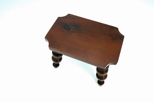 ANTIQUE 19THC TREEN TURNED YEW WOOD STOOL CANDLESTAND ENGLISH C184060 - ADDITIONAL PHOTO 1