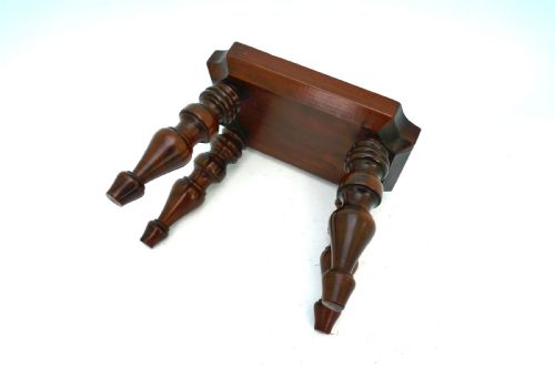 ANTIQUE 19THC TREEN TURNED YEW WOOD STOOL CANDLESTAND ENGLISH C184060 - ADDITIONAL PHOTO 2