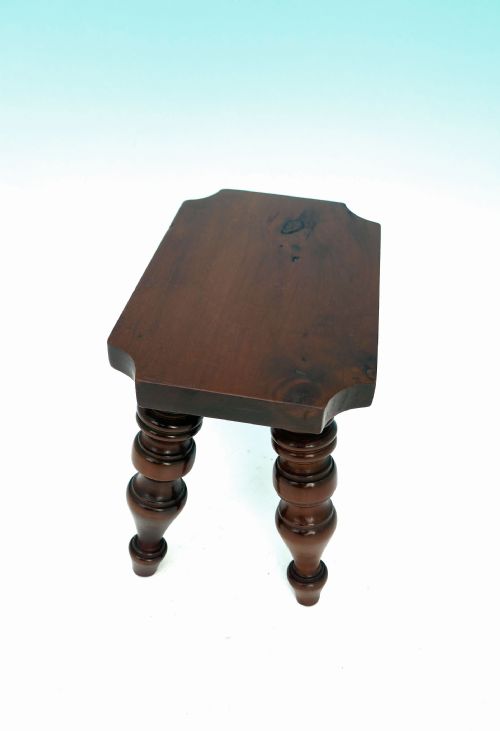 ANTIQUE 19THC TREEN TURNED YEW WOOD STOOL CANDLESTAND ENGLISH C184060 - ADDITIONAL PHOTO 3