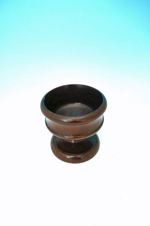 18th19thc antique laburnum treen turned master salt on raised base scottish c1780c1820 - CATEGORY: ANTIQUE MISCELLANEOUS - DATED 18TH CENTURY