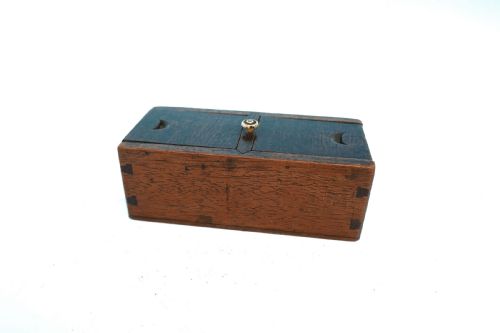 antique treen 19thc mahogany double ended stamp box english c187090 - CATEGORY: ANTIQUE BOXES - DATED 19TH CENTURY