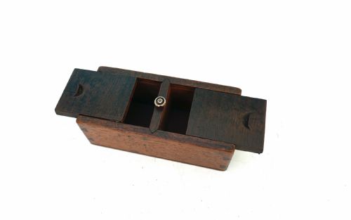 ANTIQUE TREEN 19THC MAHOGANY DOUBLE ENDED STAMP BOX ENGLISH C187090 - ADDITIONAL PHOTO 1