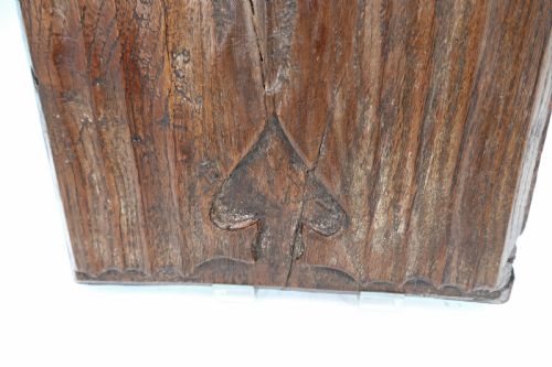 ANTIQUE CARVINGS 16THC TUDOR OAK LINENFOLD PANEL WITH HEART DECORATION ENGLISH C150010 - ADDITIONAL PHOTO 2