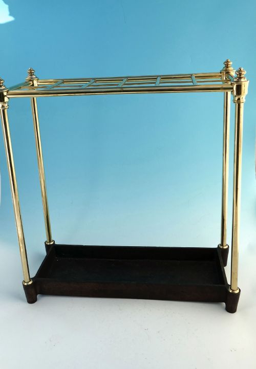 early metalware 19th brass iron twelve spaced stick umbrella stand english c182040 - CATEGORY: ANTIQUE MISCELLANEOUS - DATED 19TH CENTURY