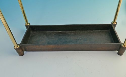 EARLY METALWARE 19TH BRASS IRON TWELVE SPACED STICK UMBRELLA STAND ENGLISH C182040 - ADDITIONAL PHOTO 1
