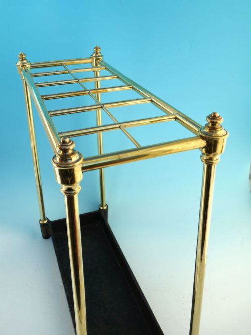 EARLY METALWARE 19TH BRASS IRON TWELVE SPACED STICK UMBRELLA STAND ENGLISH C182040 - ADDITIONAL PHOTO 2