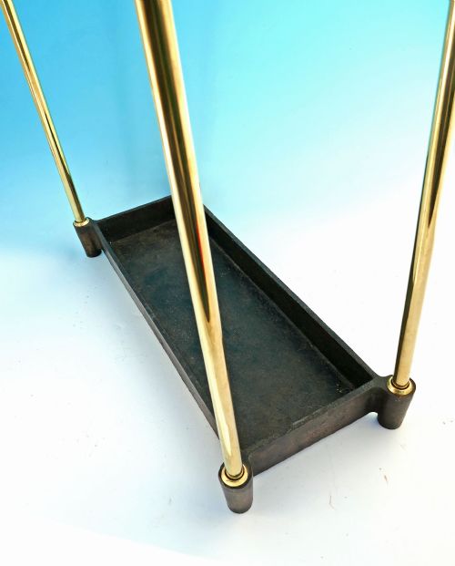 EARLY METALWARE 19TH BRASS IRON TWELVE SPACED STICK UMBRELLA STAND ENGLISH C182040 - ADDITIONAL PHOTO 3