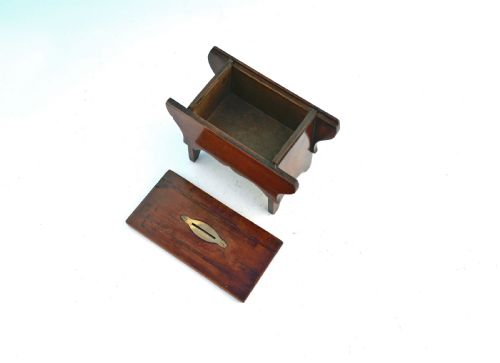 ANTIQUE TREEN 19THC FRUITWOOD STOOL MONEY BOX ENGLISH C184060 - ADDITIONAL PHOTO 5
