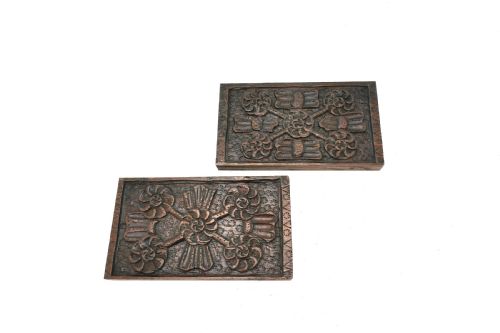 antique pair of 17thc oak carved panels with floral decoration english c162040 - CATEGORY: ANTIQUE MISCELLANEOUS - DATED 17TH CENTURY