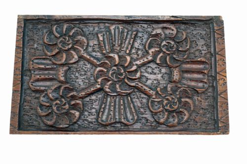 ANTIQUE PAIR OF 17THC OAK CARVED PANELS WITH FLORAL DECORATION ENGLISH C162040 - ADDITIONAL PHOTO 1