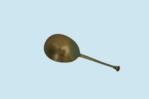 ANTIQUE METALWARE LATTEN BRASS 17THC SEAL TOP SPOON ENGLISH C162040 - ADDITIONAL PHOTO 1