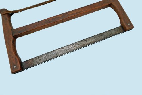 ANTIQUE TREEN 19THC MINATURE BOW SAW WITH WOODEN FRAME ENGLISH C188090 - ADDITIONAL PHOTO 1