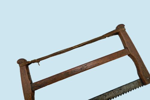 ANTIQUE TREEN 19THC MINATURE BOW SAW WITH WOODEN FRAME ENGLISH C188090 - ADDITIONAL PHOTO 2