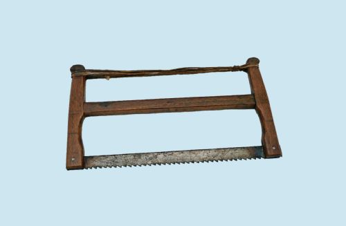 ANTIQUE TREEN 19THC MINATURE BOW SAW WITH WOODEN FRAME ENGLISH C188090 - ADDITIONAL PHOTO 3