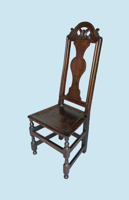 antique 17thc oak furniture single high back joyned chair english c167090 - CATEGORY: ANTIQUE CHAIRS - DATED 17TH CENTURY
