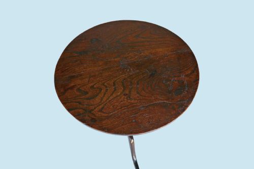 ANTIQUE 18THC COUNTRY FURNITURE OAK ELM TRIPOD TABLE ENGLISH C176070 - ADDITIONAL PHOTO 1