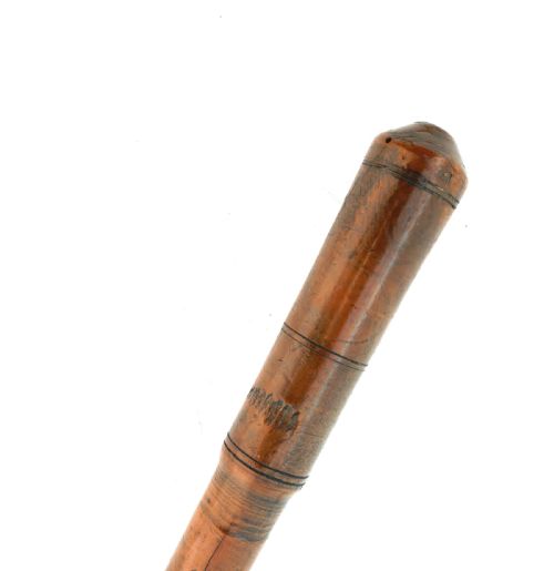 ANTIQUE TREEN 18THC TURNED BOXWOOD PRIEST WITH LEATHER STRAP ENGLISH C174060 - ADDITIONAL PHOTO 1