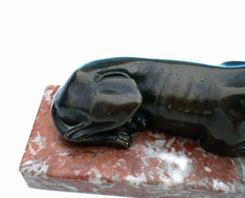 ANTIQUE 19THC BRONZE SCULPTURE OF A RECUMBENT GREYHOUND CONTINENTAL C187090 - ADDITIONAL PHOTO 2